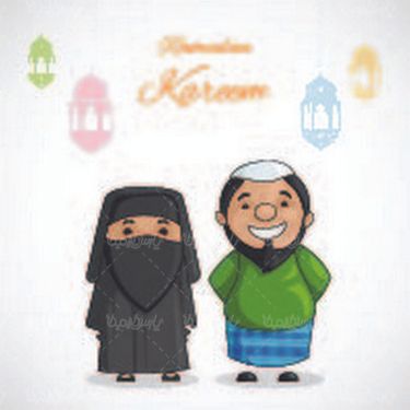 وکتور زن و مرد مسلمان