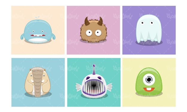 وکتور هیولا کارتونی