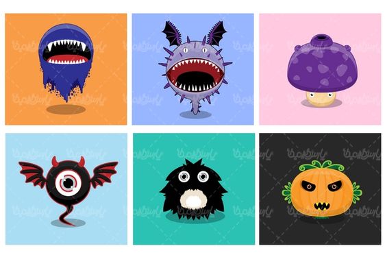 وکتور هیولا کارتونی