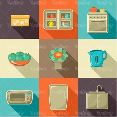 وکتور لوازم آشپزخانه