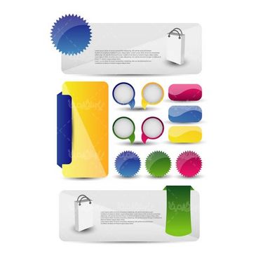 وکتور برچسب رنگی