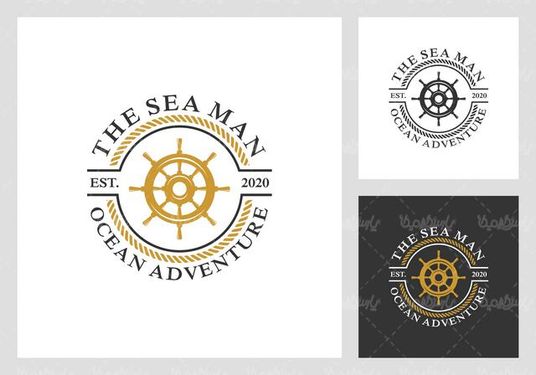 وکتور لوگو سکان کشتی