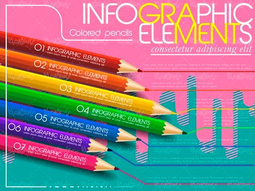 دانلود وکتور اینفوگرافی رنگی