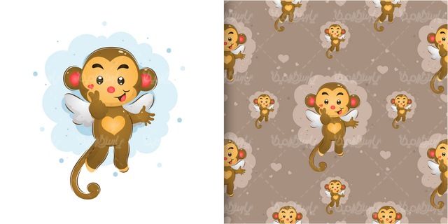 وکتور پترن حیوان کارتونی