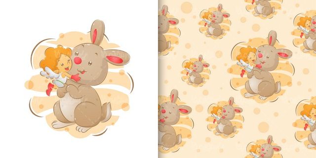 وکتور پترن حیوان کارتونی