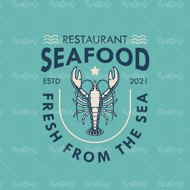 وکتور برچسب غذای دریایی