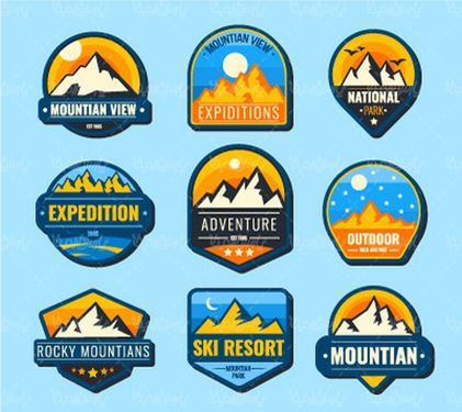 وکتور لیبل کوه