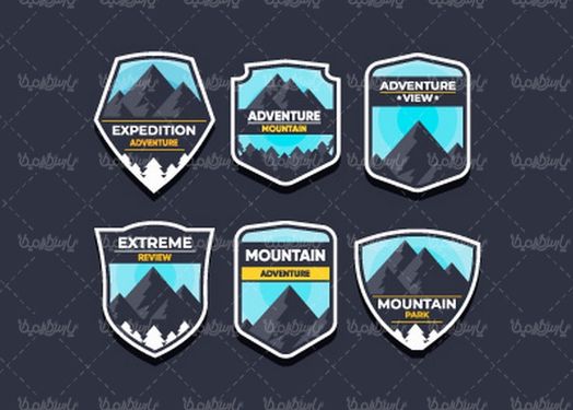 Vector mountain label