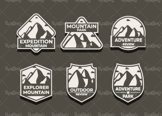 Vector mountain label