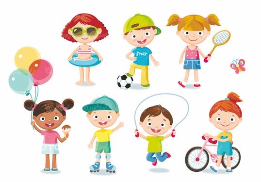 وکتور بازی کردن بچه ها