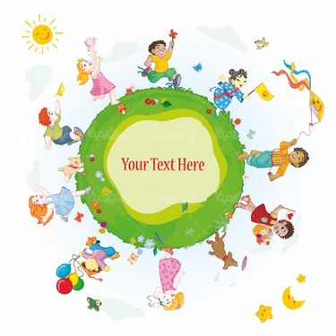 وکتور بازی کردن بچه ها