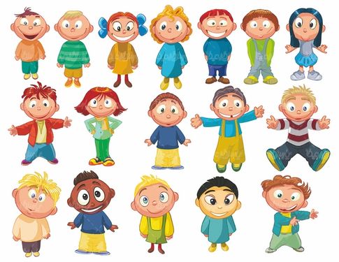 وکتور بازی کردن بچه ها