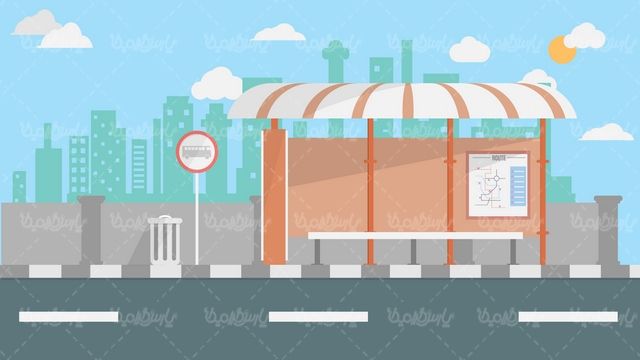 وکتور ایستگاه اتوبوس