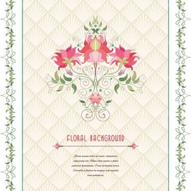 وکتور قاب گل و بوته