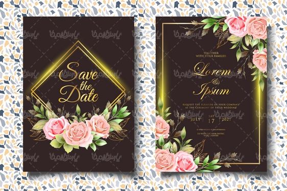 وکتور حاشیه گل و بوته