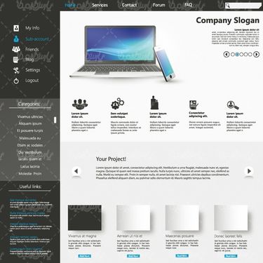 وکتور قالب سایت