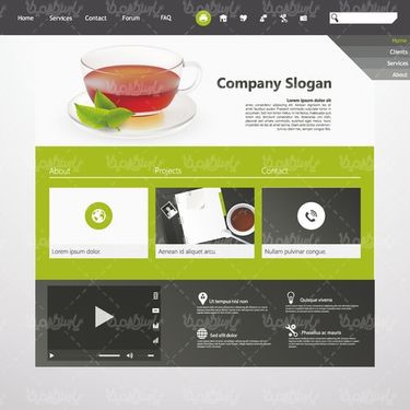 وکتور طرح گرافیکی قالب سایت