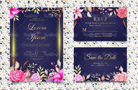 وکتور حاشیه گل و بوته