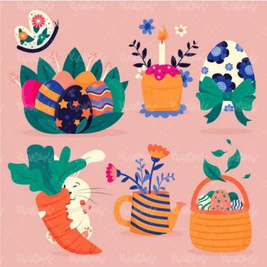 وکتور تخم مرغ رنگی