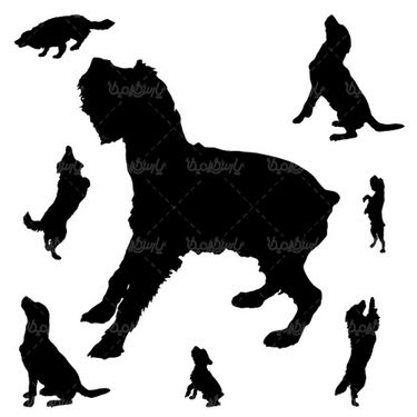 وکتور سیاه قلم سگ