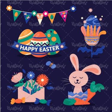 وکتور تخم مرغ رنگی