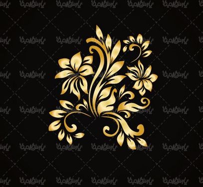 وکتور گل و بوته طلایی