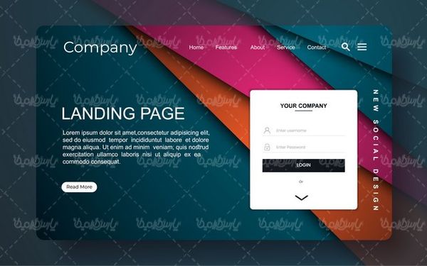 وکتور قالب وب سایت