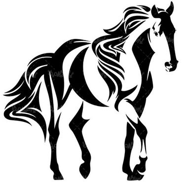 وکتور سیاه قلم اسب