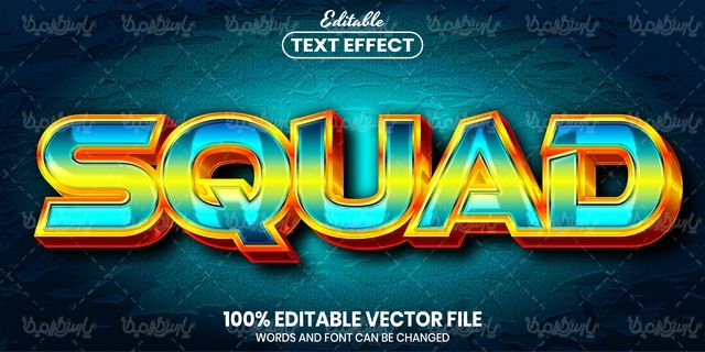 Editable text effect vector