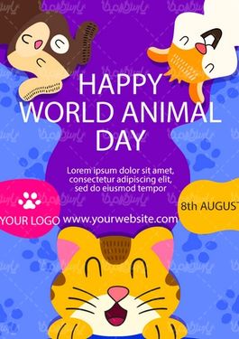 وکتور روز جهانی حیوانات