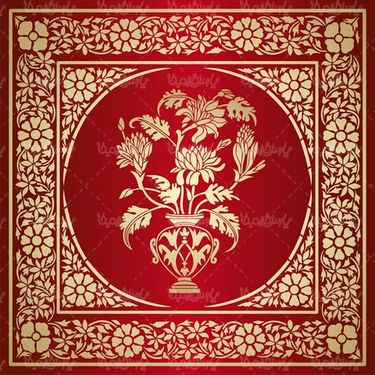 وکتور حاشیه گل و بوته