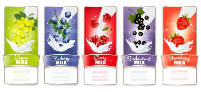 وکتور شیر میوه