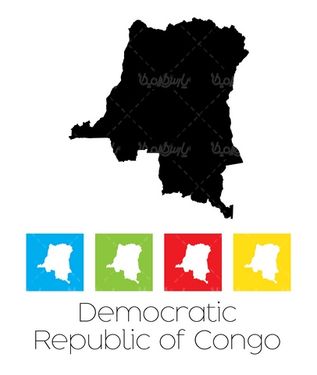 وکتور نقشه جمهوری دمکرات کنگو
