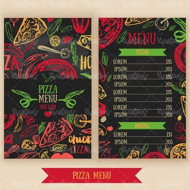 وکتور منوی پیتزا