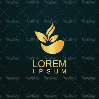 وکتور لوگو گل و بوته طلایی