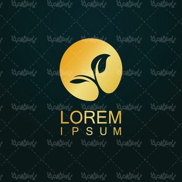 وکتور لوگو گل و بوته طلایی
