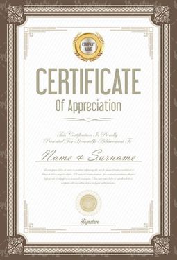 وکتور طرح خام گواهینامه