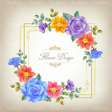Flower frame vector