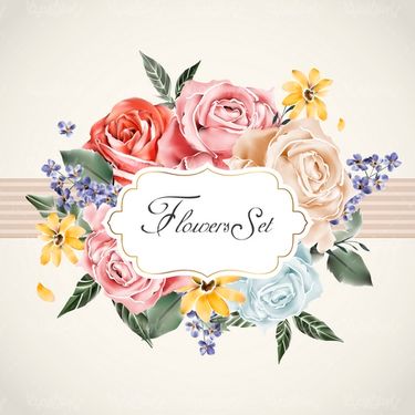 Flower frame vector