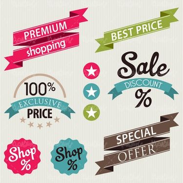 وکتور برچسب رنگی