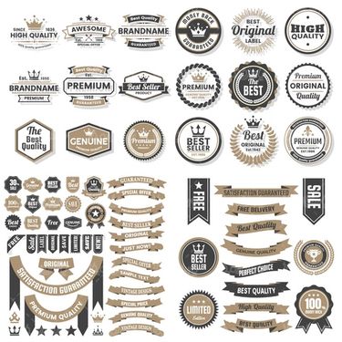 وکتور برچسب رنگی