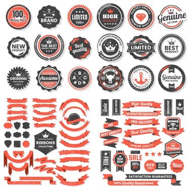 وکتور برچسب رنگی