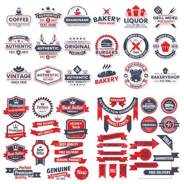 وکتور برچسب رنگی