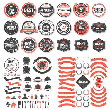 وکتور برچسب رنگی