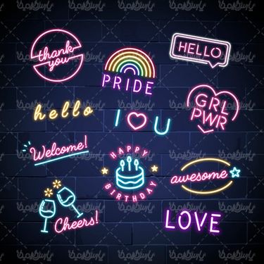 وکتور علائم نئون