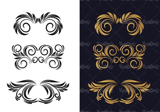 وکتور حاشیه گل و بوته