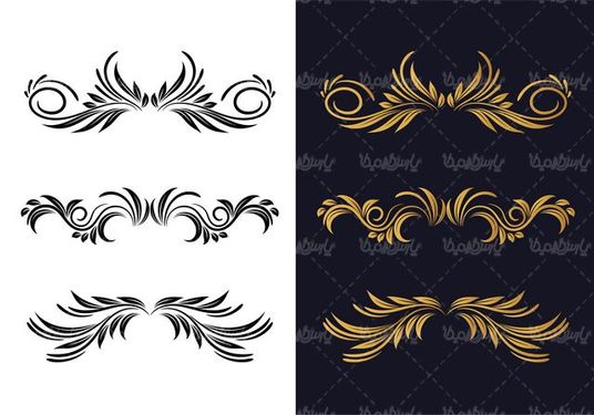 وکتور حاشیه گل و بوته