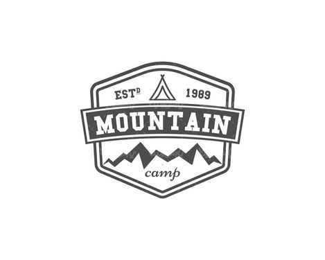 Vector mountaineering label