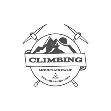 Vector mountaineering label
