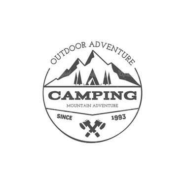Vector mountaineering label